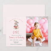 Eerste verjaardag meisje Some Bunny Rabbit foto Kaart (Voorkant / Achterkant)