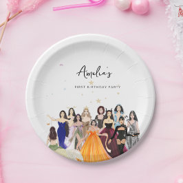 Eerste verjaardag, meisje verjaardag, dierenriem papieren bordje