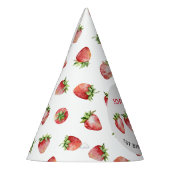 Eerste verjaardag met aardbei feesthoedjes (Links)