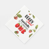 Eerste verjaardag met aardbei servet (Hoek)