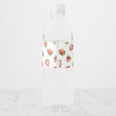 Eerste verjaardag met aardbei waterfles etiket (Achterkant)