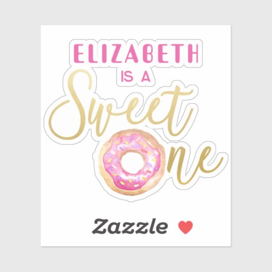 Eerste verjaardag met zoete donut sticker (Vel)