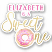 Eerste verjaardag met zoete donut sticker (Voorkant)