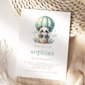 Eerste Verjaardag Mint Groene Waterverf Panda Ball Kaart