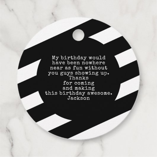 Eerste Verjaardag Moderne Foto Dank u Bedankjes Labels (Achterkant)