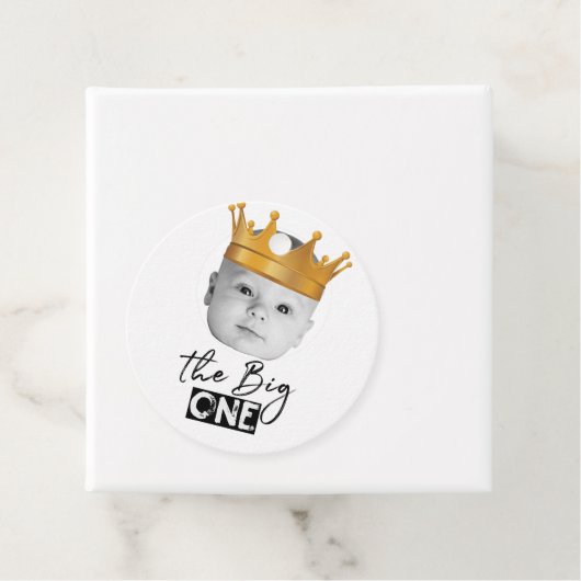 Eerste Verjaardag Moderne Foto Dank u Bedankjes Labels (In situ)