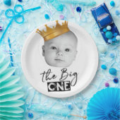 Eerste Verjaardag Moderne Foto Papieren Bordje (Feest)