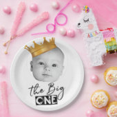 Eerste Verjaardag Moderne Foto Papieren Bordje (Feest)