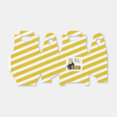 Eerste verjaardag moderne foto zwart wit geel bedankdoosjes (Uitgevouwen)