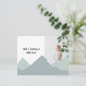 Eerste Verjaardag Mountain Invitation Photo Post K Briefkaart (Staand voorkant)