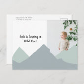 Eerste Verjaardag Mountain Invitation Photo Post K Briefkaart (Voorkant / Achterkant)