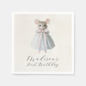 Eerste verjaardag Muis grillige Victoriaans verjaa Servet (Voorkant)