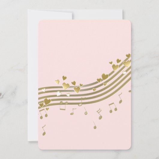 Eerste verjaardag muziek en harten kaart (Achterkant)