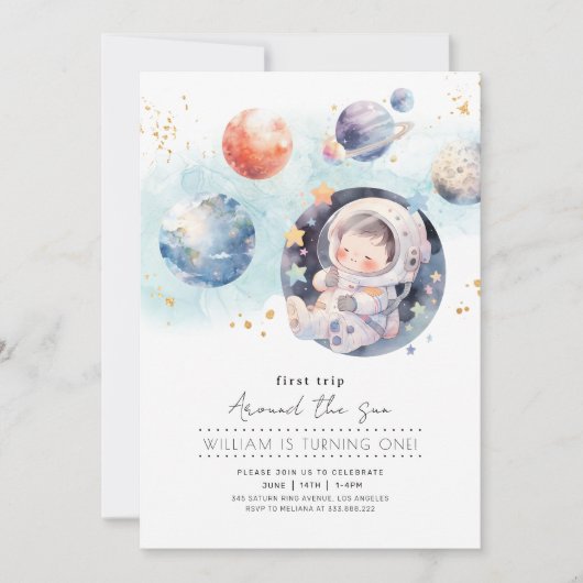 Eerste verjaardag na een rondje om de zon kaart (Voorkant)