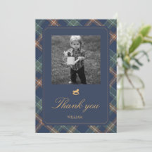 Eerste verjaardag Navy Plaid Teddybeer verjaardag