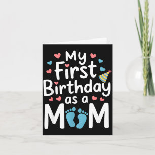 Eerste verjaardag nieuwe moeder baby feest gelukki kaart