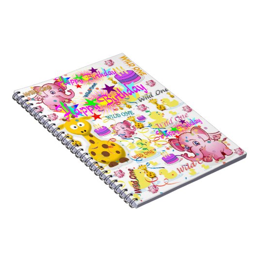 Eerste verjaardag notitieboekje Wild One Notitieboek (Rechterzijde)