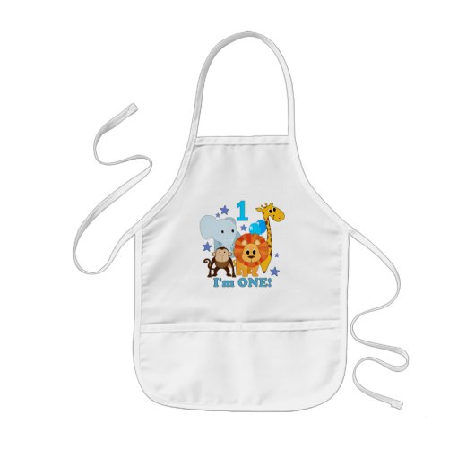 Eerste verjaardag Oerwoud Kinder Schort (Voorkant)