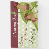 Eerste verjaardag of Baby shower banner (Verticaal)