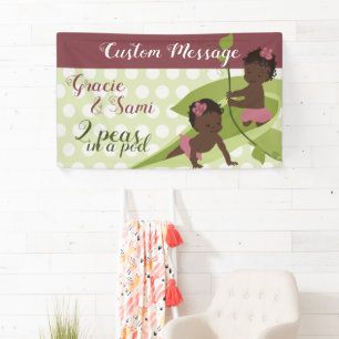 Eerste verjaardag of Baby shower Banner voor Twin