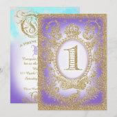 Eerste verjaardag Once Upon a Time Princess Paarse Kaart (Voorkant / Achterkant)