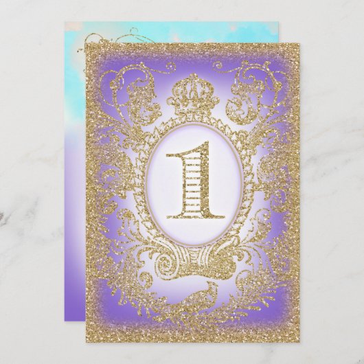 Eerste verjaardag Once Upon a Time Princess Paarse Kaart (Voorkant / Achterkant)