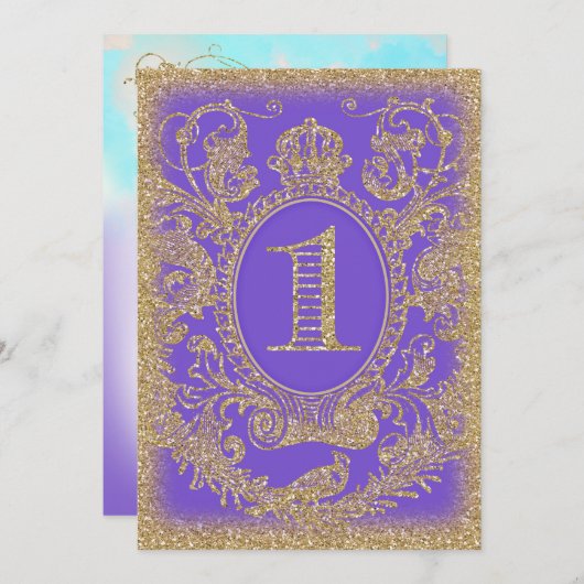 Eerste verjaardag Once Upon a Time Princess Paarse Kaart (Voorkant / Achterkant)