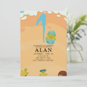 Eerste verjaardag onder de Waterverf van de Zee Kaart (Staand voorkant)