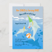 Eerste verjaardag onder de zee dolphins boy party kaart (Voorkant)