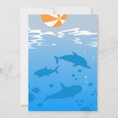 Eerste verjaardag onder de zee dolphins boy party kaart (Achterkant)