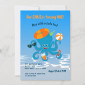 eerste verjaardag onder de zee octopus boy party kaart (Voorkant)
