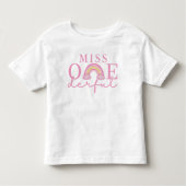 Eerste verjaardag One-derful roze regenboog Kinder Shirts (Voorkant)