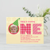 Eerste verjaardag "One"-fotouitnodiging Kaart (Staand voorkant)