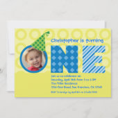 Eerste verjaardag "One"-fotouitnodiging Kaart (Voorkant)