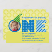 Eerste verjaardag "One"-fotouitnodiging Kaart (Voorkant / Achterkant)