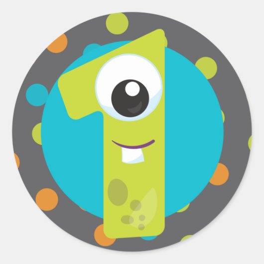 Eerste verjaardag ONE sticker voor kleine monsters (Voorkant)