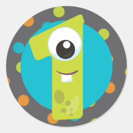 Eerste verjaardag ONE sticker voor kleine monsters