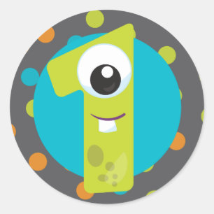 Eerste verjaardag ONE sticker voor kleine monsters