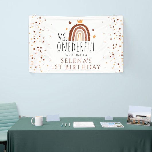 Eerste verjaardag: Onederful Terracotta Rainbow Spandoek (Beurs)