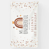 Eerste verjaardag: Onederful Terracotta Rainbow Spandoek (Verticaal)