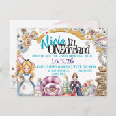 Eerste verjaardag ONEderland Wonderland Thema Uitn Briefkaart (Voorkant / Achterkant)