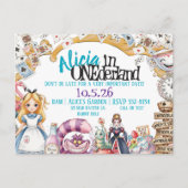 Eerste verjaardag ONEderland Wonderland Theme Invi Aankondigingskaart (Voorkant)