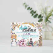 Eerste verjaardag ONEderland Wonderland Theme Invi Aankondigingskaart (Staand voorkant)