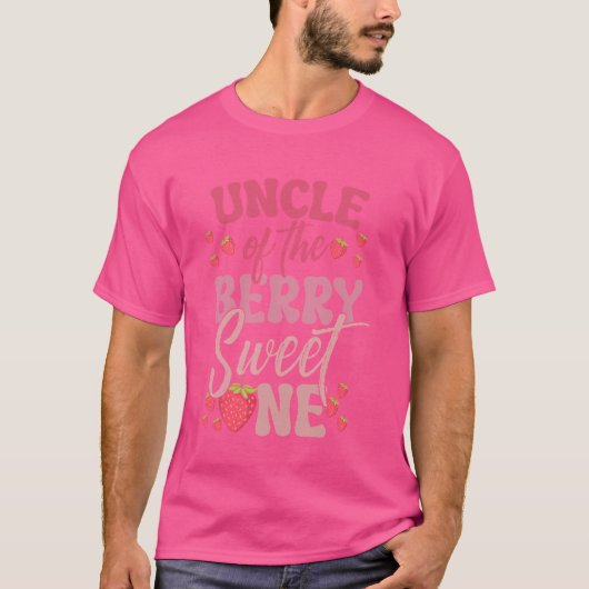 Eerste verjaardag oom van de Berry Sweet One Straw T-shirt (Voorkant)