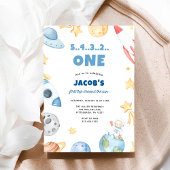 Eerste verjaardag Outer Space Blast Off Kaart