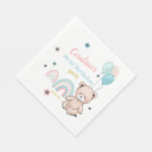 Eerste Verjaardag Papier Servet met een leuke tedd (Hoek)
