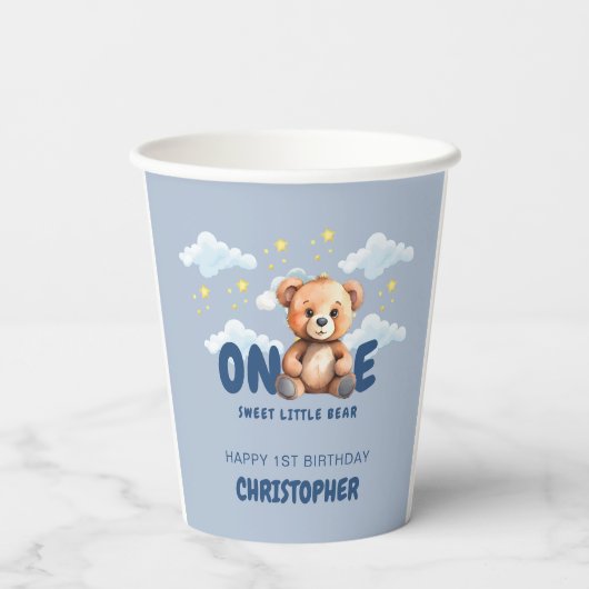 Eerste verjaardag papieren bekers (Achterkant)