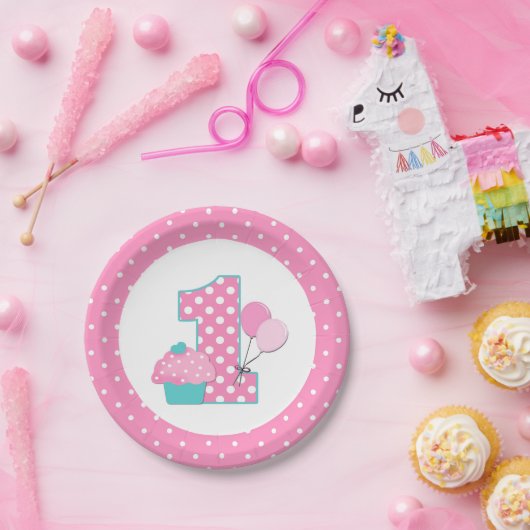 Eerste verjaardag papieren bordje (Feest)