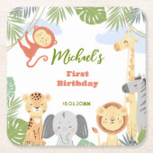 Eerste verjaardag Papieren Onderzetter met schatti (Voorkant)