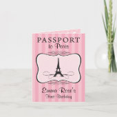 Eerste verjaardag Paris Passport Invitation (Voorkant)